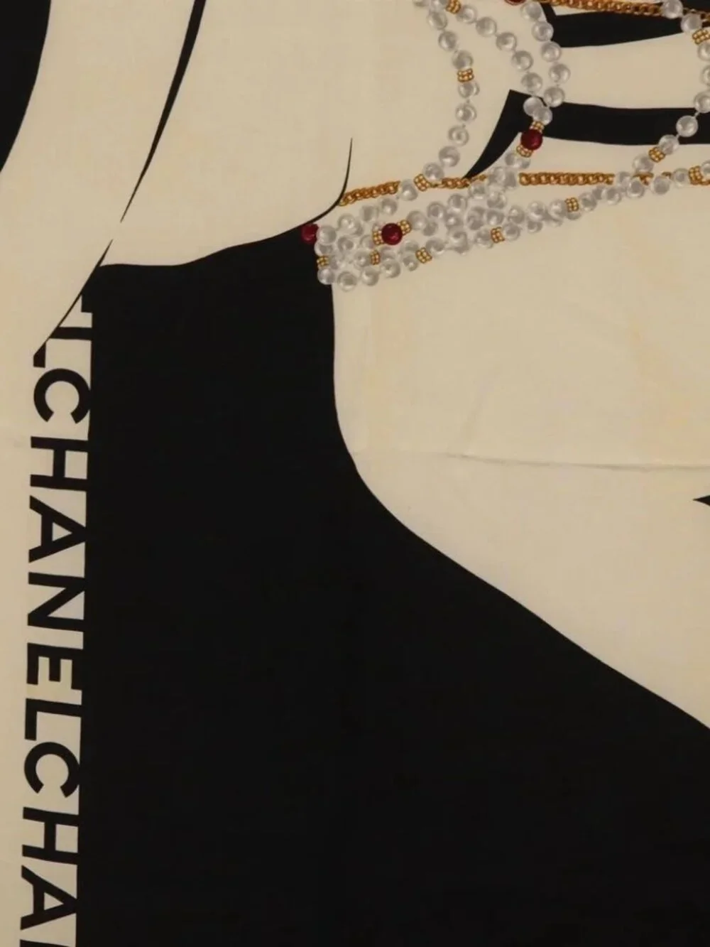 CHANEL Scarf Silk Black CC Auth BA12630